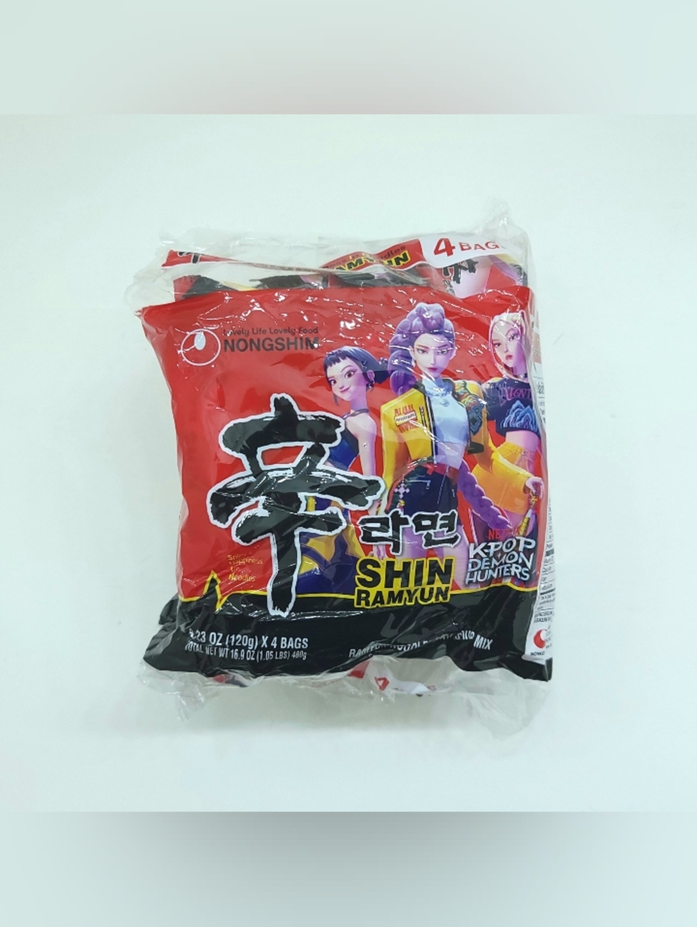 Demon Hunters Shin Ramyun Collectible 4 Pack Korean Ramen Noodles Rumi Zoey Mira